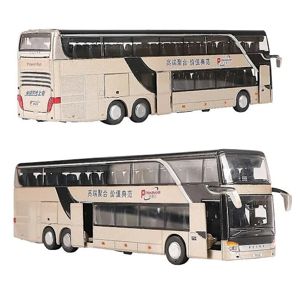 Setra Buss Leksaksbil För Pojkar Diecast Metallmodell För Barn Drag tillbaka Miniatyr Ljud Ljus Pedagogisk Samlingspresent Barn Dark Khaki