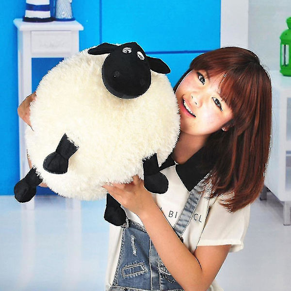 Super söpö Shaun Sheep luova pehmoinen pehmolelu lapsille 30cm White
