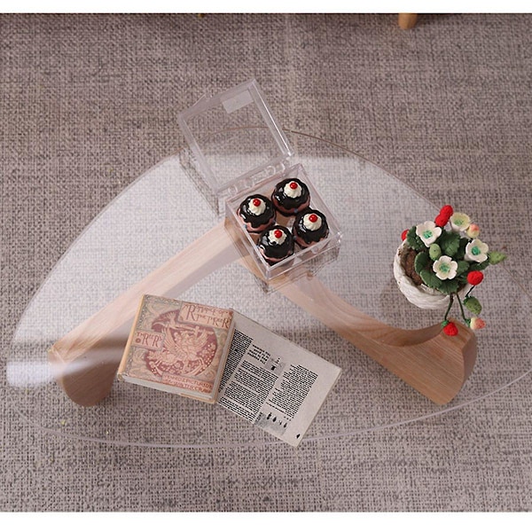 1:6 Miniatur Kaffebord Sidebord Te Bord Kage Dessert Møbler Køkken Model Liv Scene Legetøj A