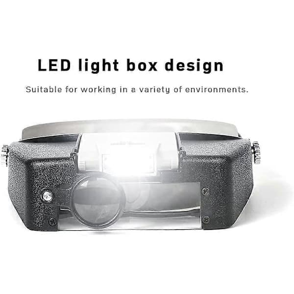 Hodebåndlupe LED Hodelykt Juvelerlupe 1.5X 3 X 8.5X 10x