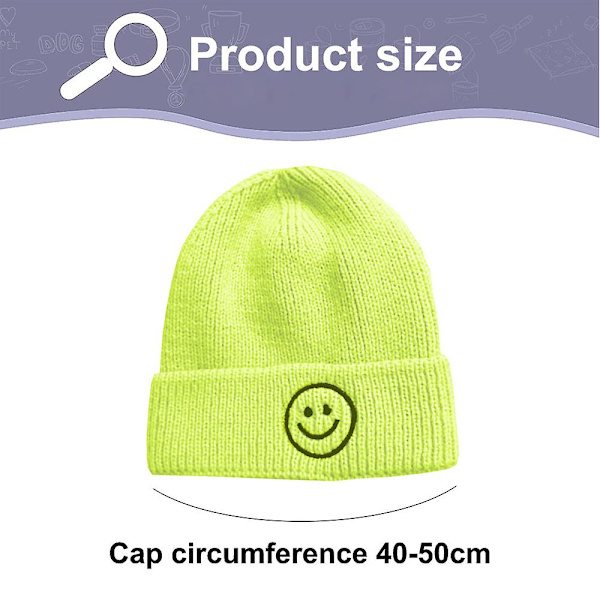 Baby Candy Color Lasten Smiley Face Lämmin Hattu Ikä 0-3 Style1 style2