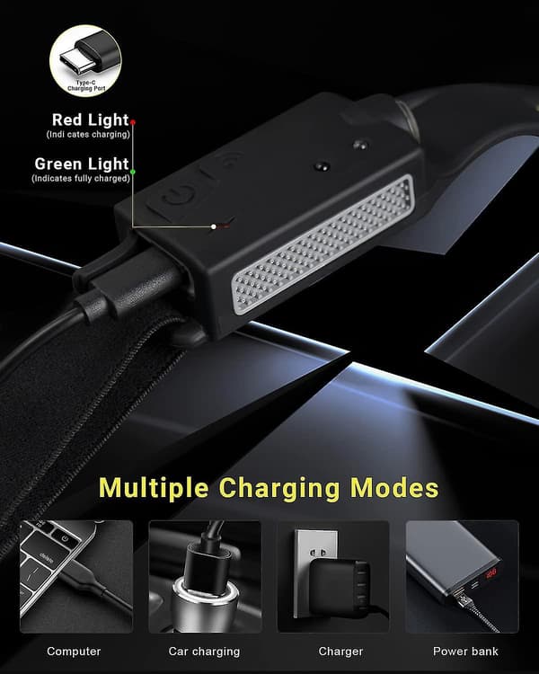 Hodelykt Led Oppladbar, Usb Hodelykt Med Smart Sensor Modus