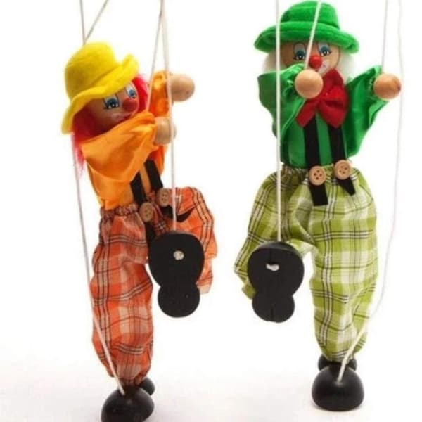 4 Pack Clown Leksaker Dra String Puppet Barn Leksaker För Förälder Barn Interaktiva Leksaker Barn Bästa Present