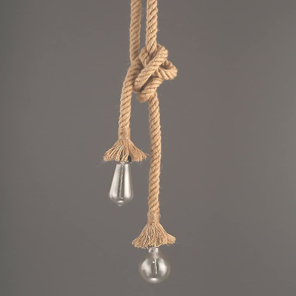 Industriell hengelampe, hamperep dobbelthodet hengelampe for spisestue, hall, restaurant, bar, kafé - Lengde 60cm