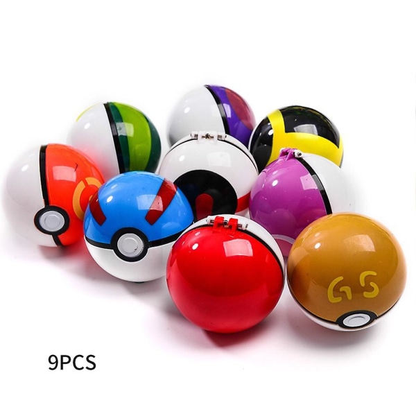 9 kpl 7 cm poikien ja tyttöjen kevyt cosplay-rekvisiitta kestävä lapsille Pokeball