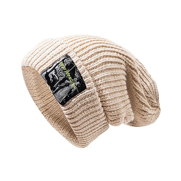 Niche-kludmærkning strikket hue varm beanie hue all-match til gadeskydning Beige