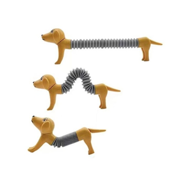 Diy Stress Relief Toy Retractable Tube Dog Decompression Toy Fidget Stretchable Spring Dog NO BOX color02