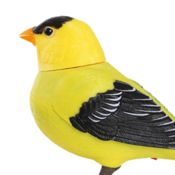 Papegøje Fuglebur Legetøj Elektrisk Syngende og Kvidrende Fuglelegetøj til Børn Amerikansk Gulddompap American Goldfinch 13.5cmx9cm