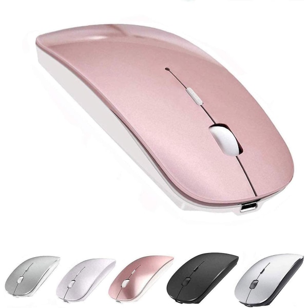 Bluetooth-mus, trådlös mus för Macbook Pro, Bluetooth-mus för bärbar dator, PC-dator (roséguld)