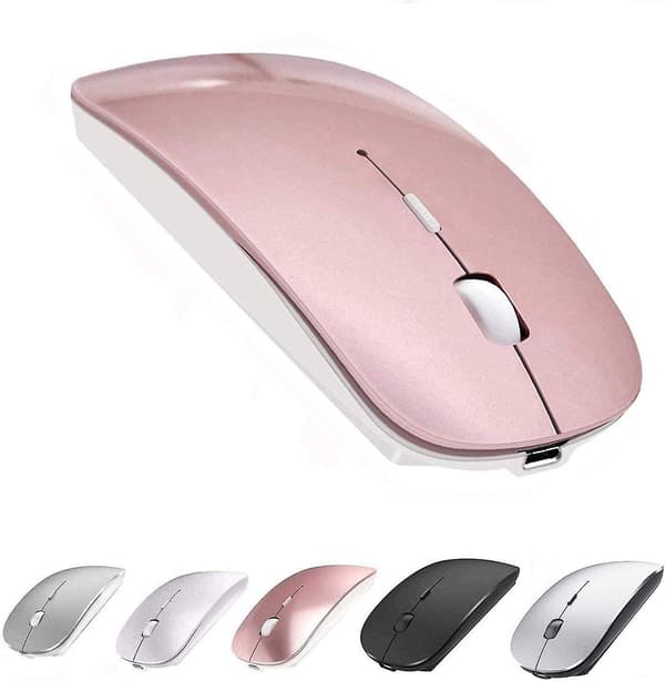 Genopladelig trådløs Bluetooth-mus til Macbook Pro, trådløs Bluetooth-mus til bærbar pc-computer (rose gold)