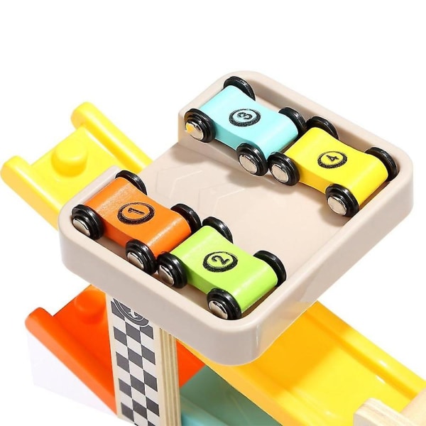 Träbilramp Racerbana Leksak Toddler Leksats Ersättningsbilar 12-pack
