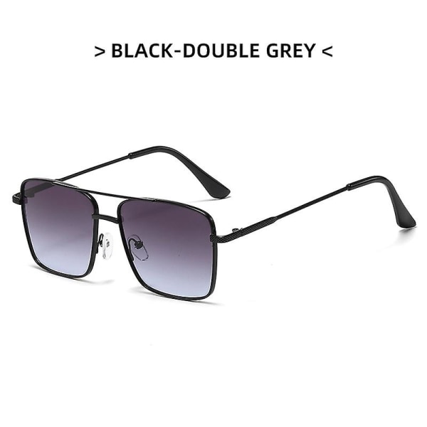 Nya solglasögon Polarized Square Eyewear Uv-skydd Double Bridge Unisex Användning Black Full Gray