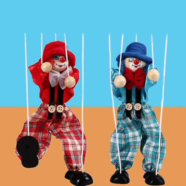 Clown Handdockor Leksaker för Barn Färgglada Dockor Dockteater Dockor Förälder-Barn Interaktiva Leksaker Blå