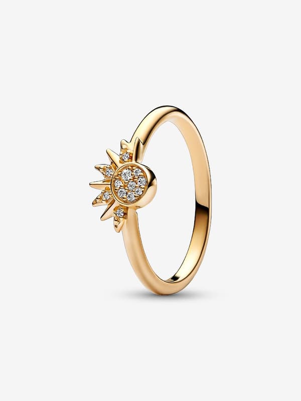 Pandora - Celestial Sparkling Sun Ring - 14k guldplätering Circumference: 52mm