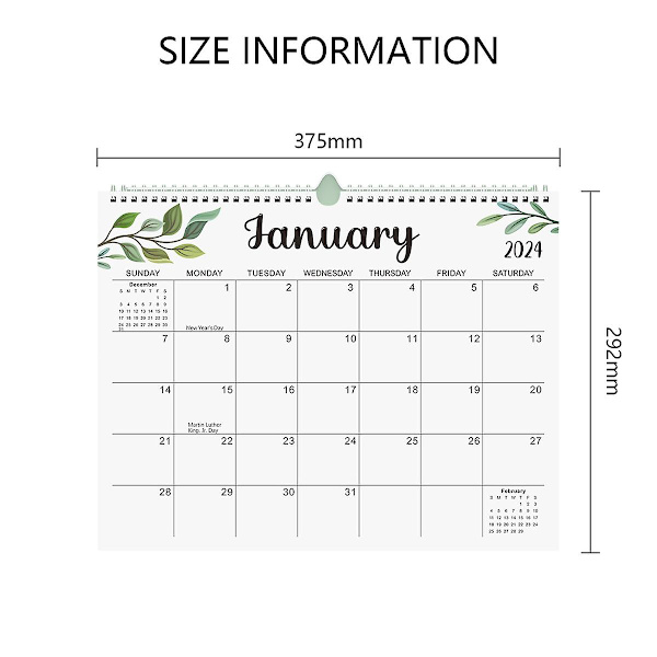 Väggkalender 2024-2025, juli 2024- december 2025, 18 månaders kalender, 14,8\" x 11,5\" stor väggkalender 2024 för hem eller kontor