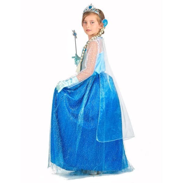 Kostyme - Blå Isprinsesse Kostyme og Tilbehør for Jenter 6-8 years old