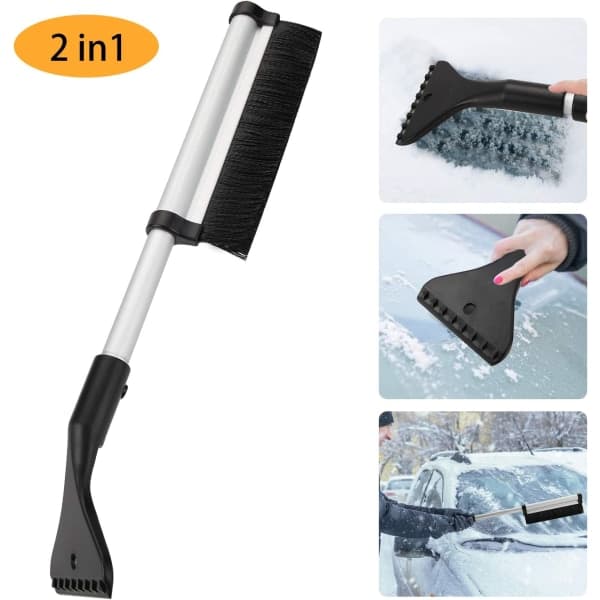 Snöborste, 2 i 1 isskrapa snöborste snöborste för bil