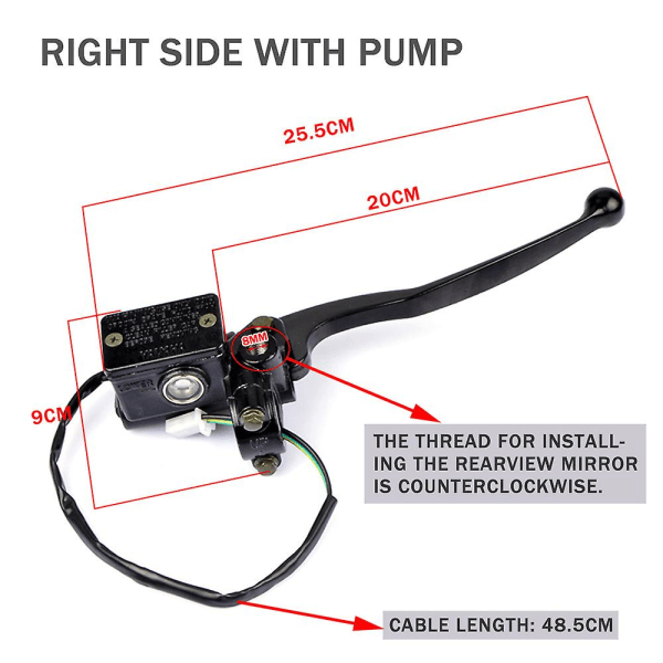 Motorsykkel Håndtak Bremsevæske Bremsekaliper Hovedsylinder For 125cc Ybr 125 Front Bremse Hydraulisk Pumpe Sylinder