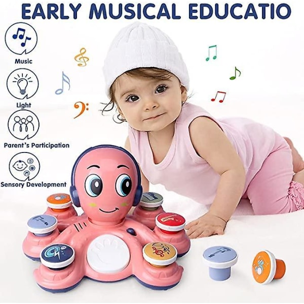 Lära bläckfisk musik Pedagogiska leksaker för småbarn och tidig barndomsutveckling Pink