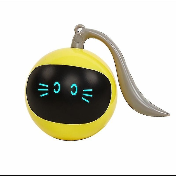 Pet Smart Interaktivt Kattelegetøj Farverigt Led Selvroterende Boldlegetøj Usb Genopladeligt Killingeletronisk Boldlegetøj Kattetilbehør(gul)  Hs