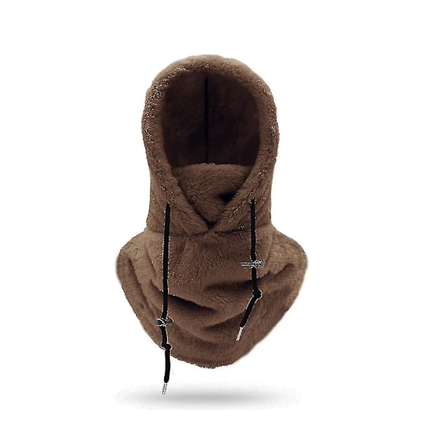Sherpa Huva Skidmask Vinter Balaclava Kallt Väder Vindtät Justerbar Varm Huva Över Hatt Keps Halsduk xi Dark Brown