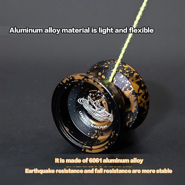 Professionell Yo-yo Oresponsiv Yoyo För Barn/vuxna Pro Aluminium Metall Yo-yo Boll För Mellanliggande Avancerad Lång Sömn Fancy Game Yoyo Black