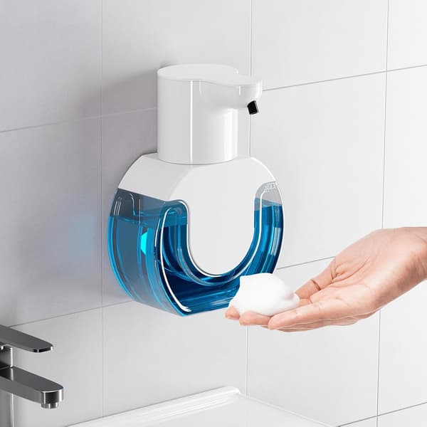 Automatisk sæbedispenser, berøringsfri, 420 ml/14,8 oz USB skumsæbedispenser, automatisk håndsæbedispenser til vægmontering til badeværelse, køkken, kontor