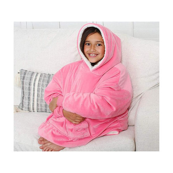 Oversized hettegenser med hette - Filtrosa pink