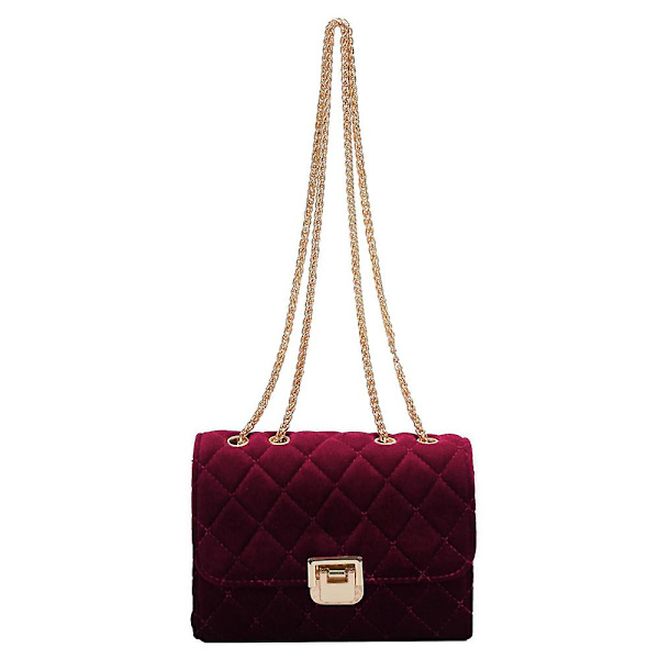 Kvinnors axelväska Mode Koppling Handväska Designer Crossbody Väska Med Kedjerem Claret