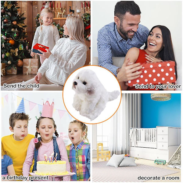 Bichon Frise Pehmolelu Koiranpentu Täytetty Eläin Koira Söpö Simulaatio Lemmikit Pörröinen