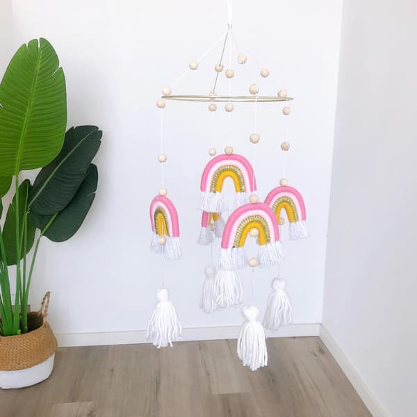 Vävda regnbågshängande R Macrame Tassel R