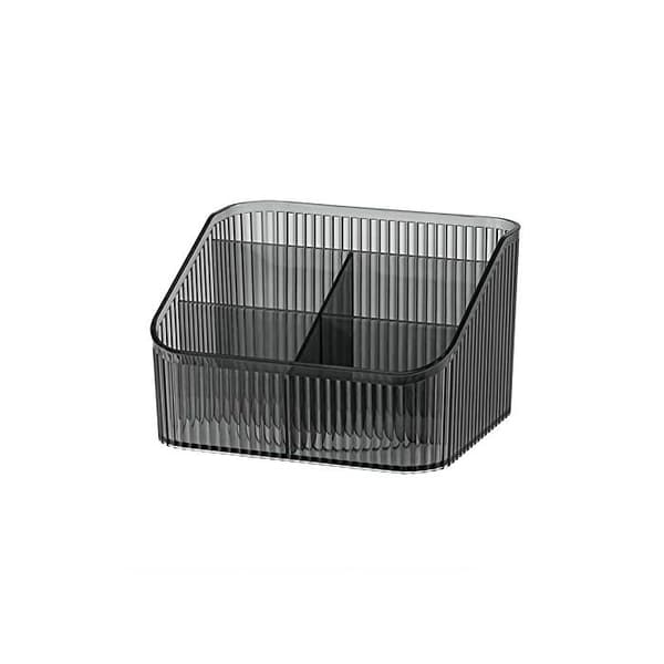 Makeup Organizer med 5 Rum, Akryl Makeupbørsteopbevaring (Sort L)