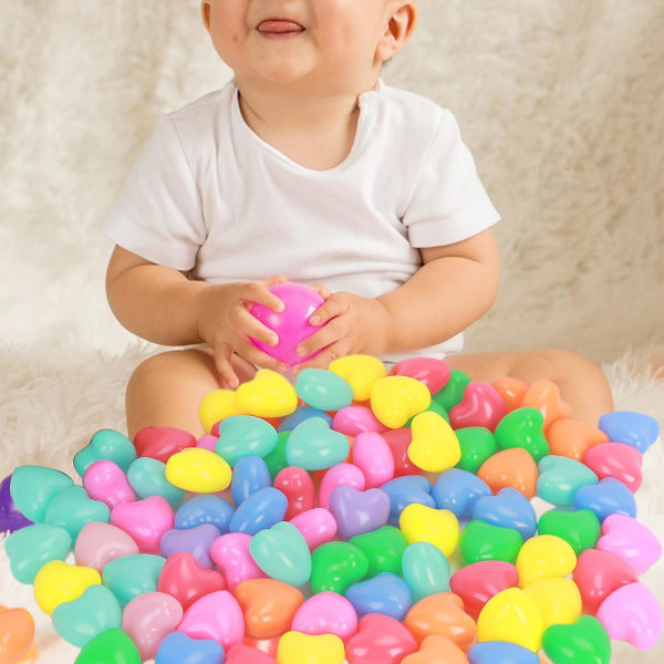 100 st Baby Flexibel Färgglad Pentagram/hjärta Ocean Ball Övningsgrepp Känslomässig komfort Bpa Gratis Plast Poolbollleksaker Barn Lek Tältfyllning