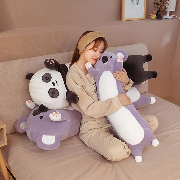 70-130cm pitkä jättiläispanda pehmolelu sylinterimäinen eläintyyny Koala karhu täytetty pehmolelu lapset nukkuvat ystävät lahja panda 70CM