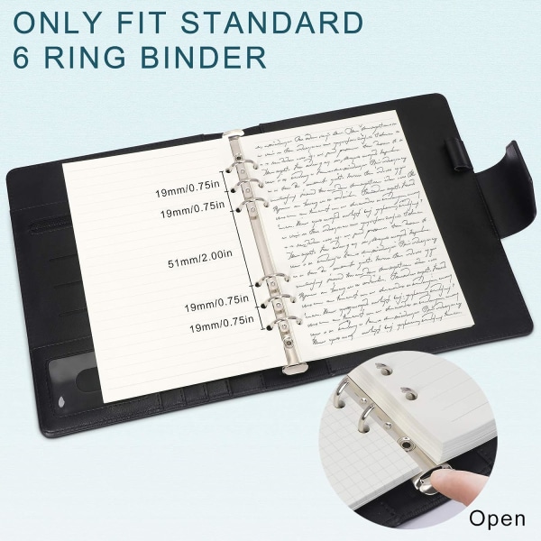 A6 Refill Paper, 3 Pakker 100GSM Tykt Refillable Paper 6 Hull Fyllstoff Innlegg Løsark Paper 135 Ark (270 Sider)