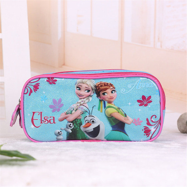 Kids Spiderman Dobbelt Lag Pencil Case Etui Blyantpose Ice-blue