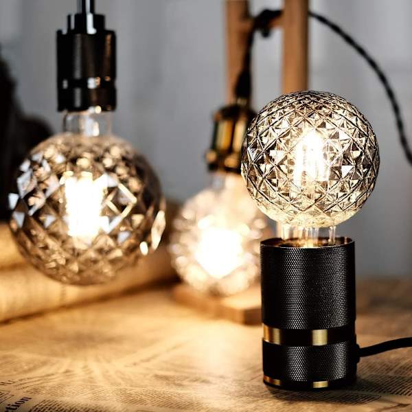 Led-polttimot Vintage-hehkulamppu 4W Crystal Edison -polttimo G95 220/240V E27 Erikoisvalaisin Koristeellinen hehkulamppu (Savu)