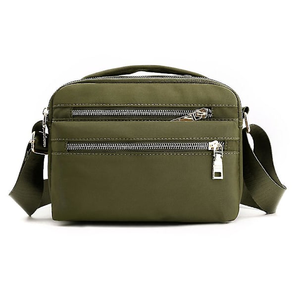 Multifunktionel håndtaske Multi-rum Crossbody taske med lynlås Vandtæt skuldertaske Rejsetaske Dagligdags rygsæk til kvinder ArmyGreen