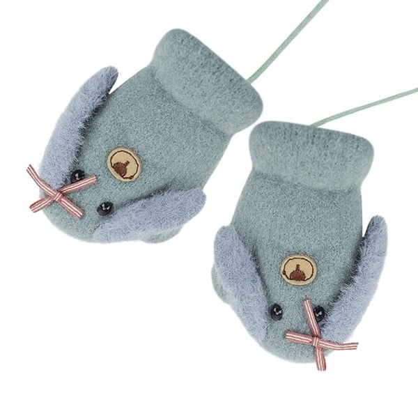 Baby och småbarn varma vantar magiska stretchvantar handskar på snöre pojkar flickor stickade vantar tjockna fleecefoder nyfödda vantar helfingerhandskar