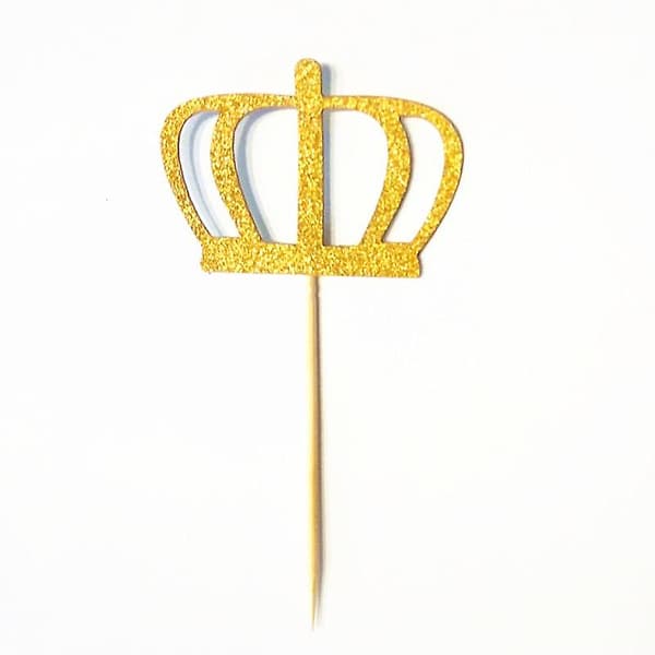 20 st guldglitter krona cupcake cake toppers plocka bröllop brudparty