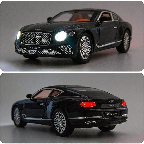 1/24 Bentley Continental Gt -malliauto metalliseoksesta painevalettu leluauto keräilyvedettävä takaisinvedettävä leluajoneuvo, jonka ääni- ja valoovi CAN avata