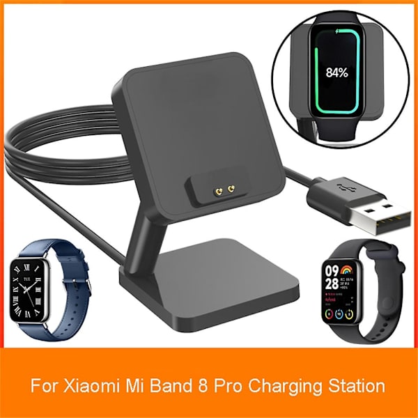 Strömadapterladdare Laddningskabel Stativ Dockningsstation för Miband 8 Pro