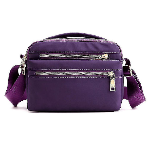 Multifunktionel håndtaske Multi-rum Crossbody taske med lynlås Vandtæt skuldertaske Rejsetaske Dagligdags rygsæk taske til kvinder purple