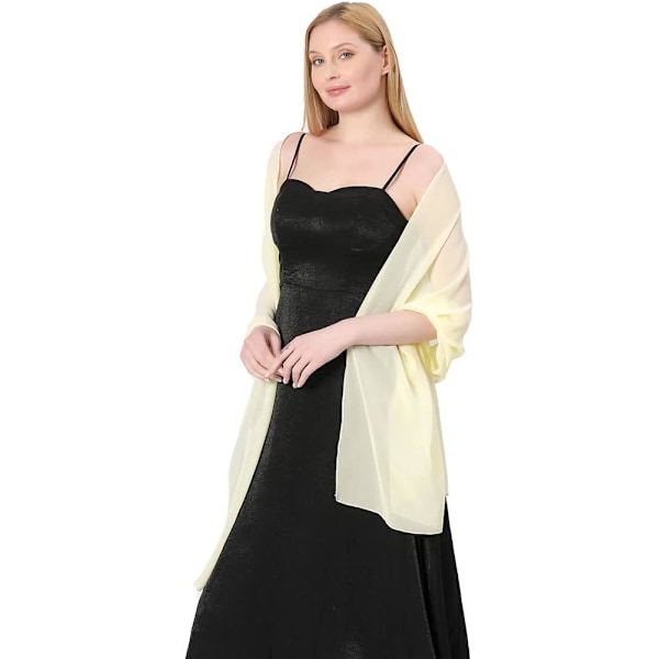 Tunna, mjuka chiffonsjalar och wraps för kvinnor av Ladies, lätta bröllopsklänningar för fest, sjal för brud (beige)