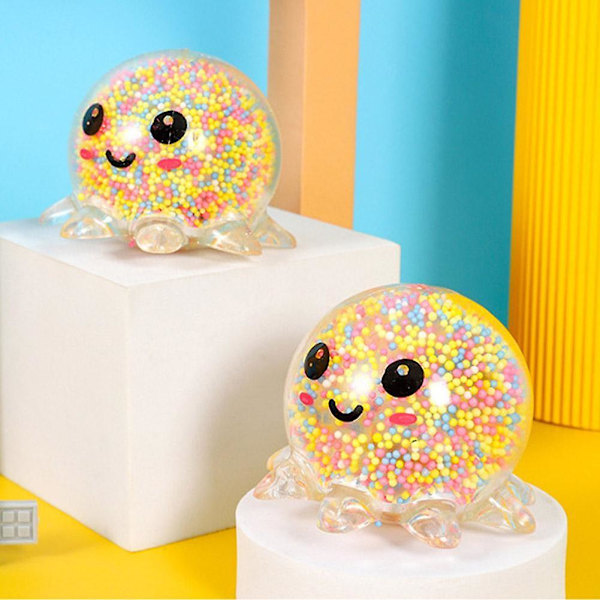 Antistressboll Okrossbar Venting Lysande Bläckfisk Leksak Reliever Squeeze