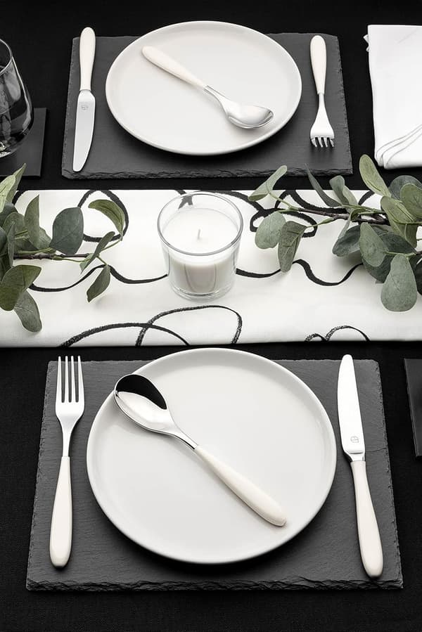 dessertgaffel, 18/10 rustfritt stål (svart/hvit) White