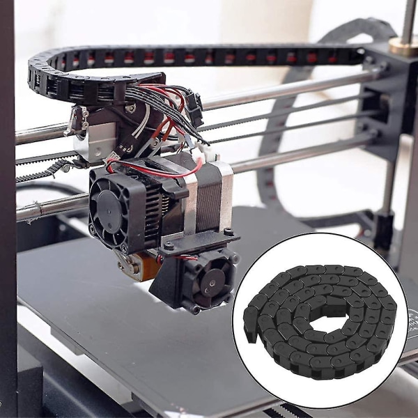 Kabelkæde 1010mm, 3d-printkabelkæde, til 3d-printer Cnc-routermaskine, sort Hy