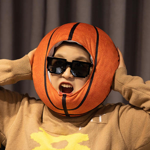 Basketball Hovedbeklædning Bærbar Simulation Tredimensionel Hovedbeklædning Sød Sjov Udklædning Hovedbeklædning Basketball Klub Selfie Prop Plys Hat Party