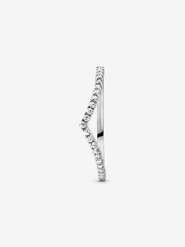 Pandora – Sparkling Wishbone-ring – Sterling sølv Circumference: 56mm