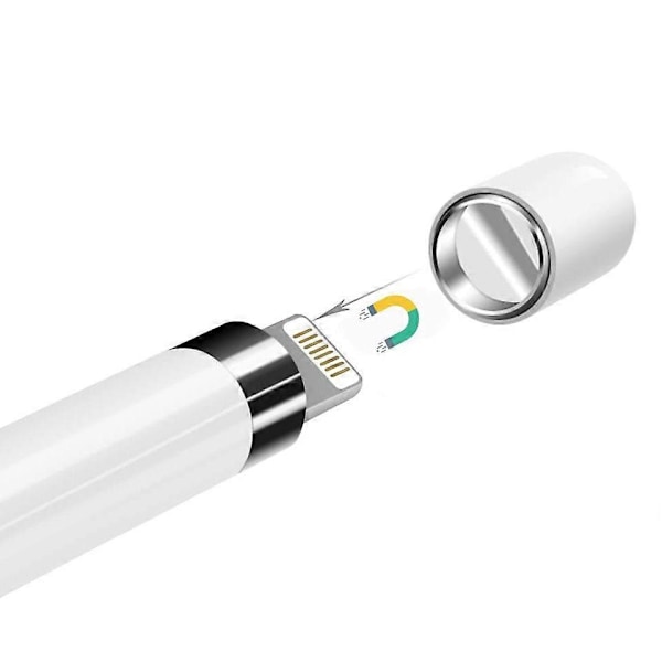 2 Stycken Vit iPencil Magnetisk Ersättningskåpa Skyddar Laddningsport